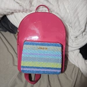 Petite Jolie Pink Rubber Back Pack Women